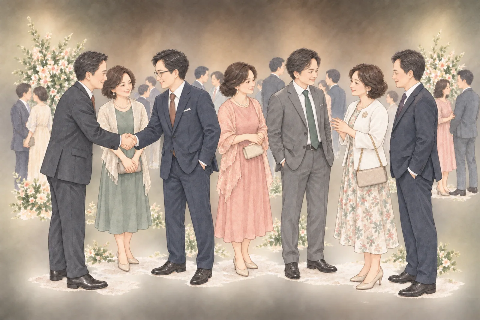 양가 하객 · 부모님 지인 하객 구성 일러스트